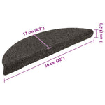 15 db öntapadós lépcsőszőnyeg 56 x 17 x 3 cm antracit félkör alakú 8