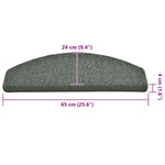 Lépcsőszőnyegek 15 db 65 x 24 x 4 cm Non-Slip Sötétzöld 7