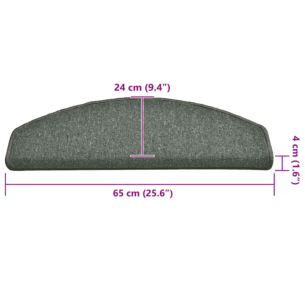 Lépcsőszőnyegek 15 db 65 x 24 x 4 cm Non-Slip Sötétzöld 7
