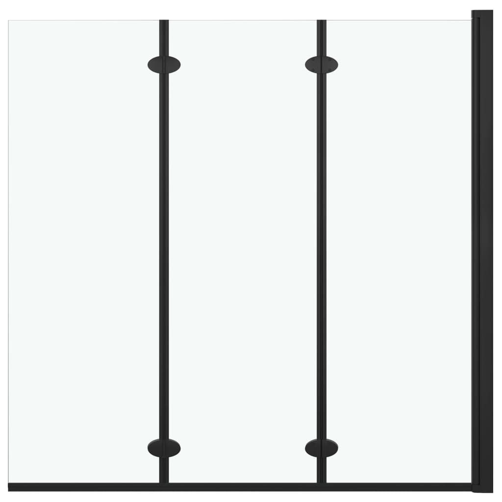 3 paneles fekete ESG zuhanyzó összecsukható ajtóval 130x138 cm 2