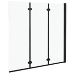 3 paneles fekete ESG zuhanyzó összecsukható ajtóval 130x138 cm 3