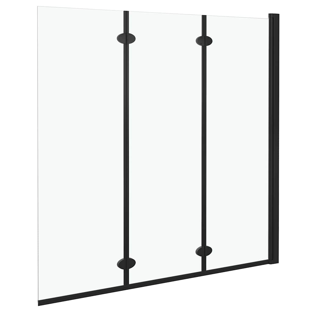 3 paneles fekete ESG zuhanyzó összecsukható ajtóval 130x138 cm 3
