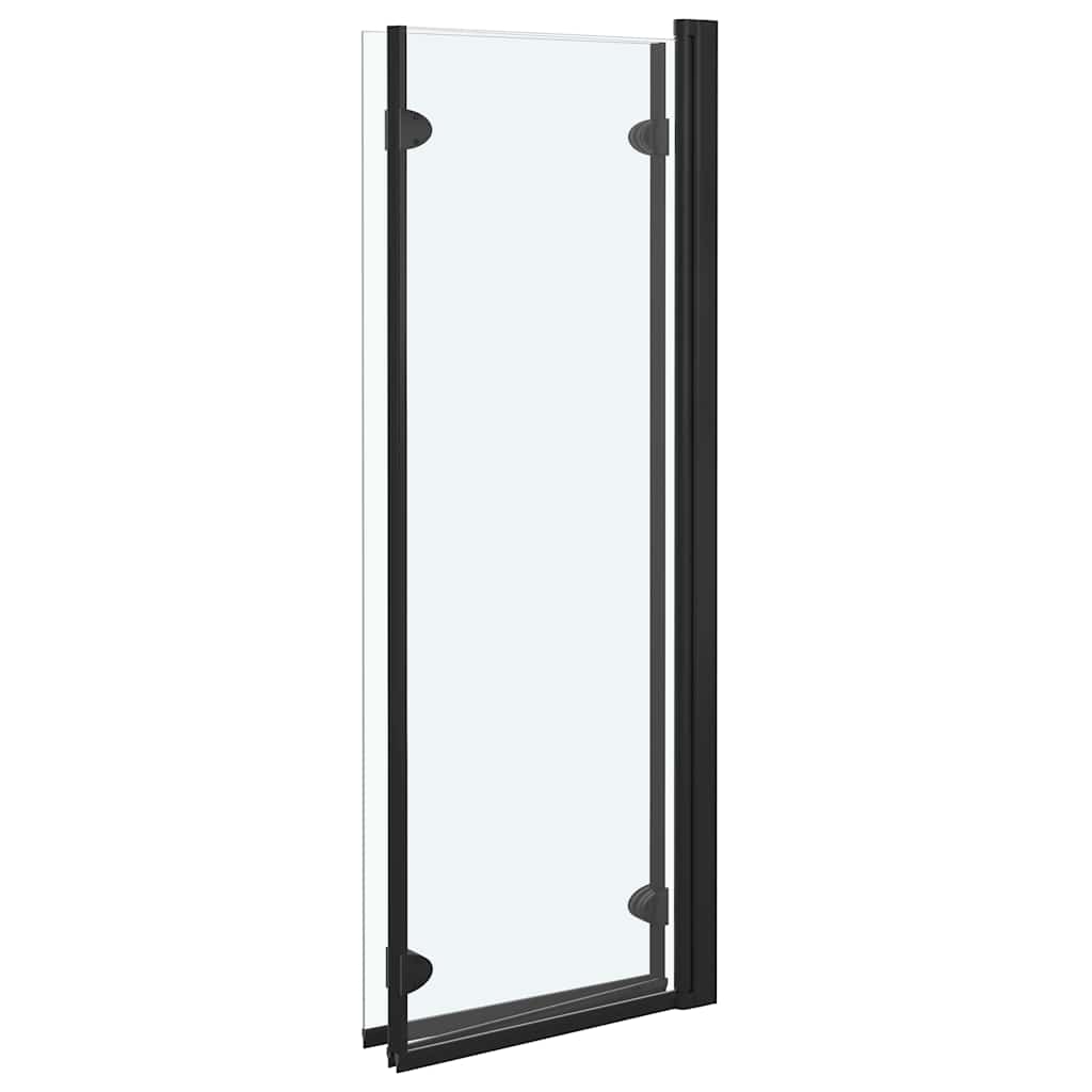 3 paneles fekete ESG zuhanyzó összecsukható ajtóval 130x138 cm 4