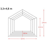 Sötétzöld elmozdítható PVC állattartó sátor 550 g/m² 3,3 x 4,8 m 9