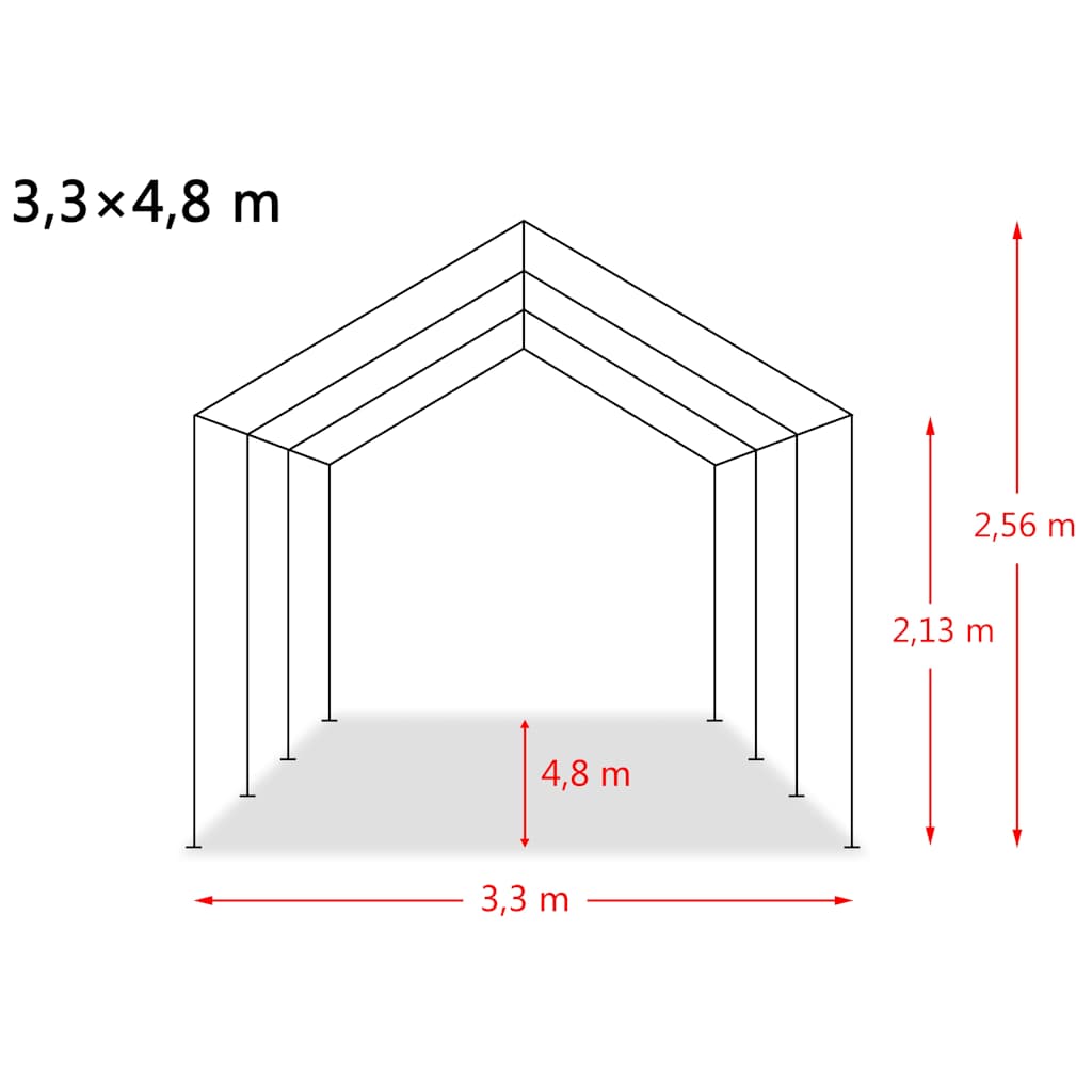 Sötétzöld elmozdítható PVC állattartó sátor 550 g/m² 3,3 x 4,8 m 9