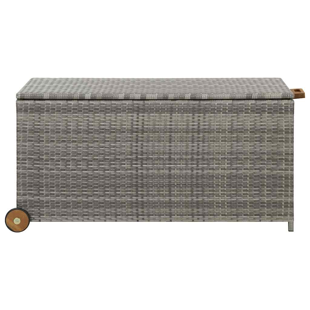 Világosszürke polyrattan kerti tárolóláda 120 x 65 x 61 cm 3