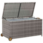 Világosszürke polyrattan kerti tárolóláda 120 x 65 x 61 cm 4