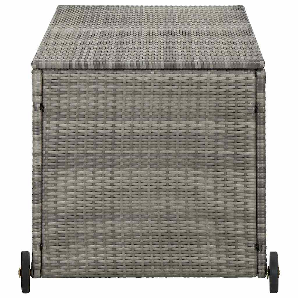 Világosszürke polyrattan kerti tárolóláda 120 x 65 x 61 cm 5