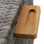 Világosszürke polyrattan kerti tárolóláda 120 x 65 x 61 cm 7