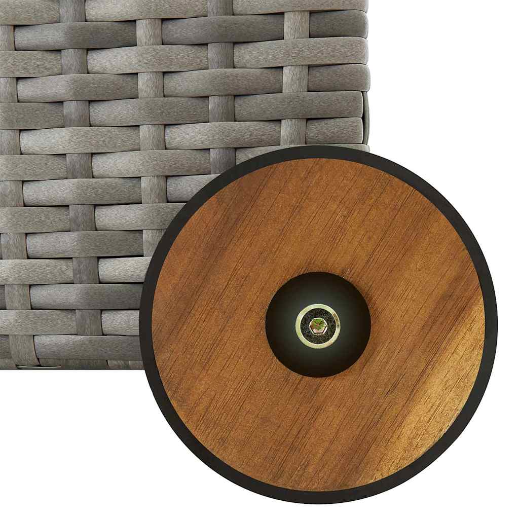 Világosszürke polyrattan kerti tárolóláda 120 x 65 x 61 cm 8