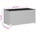 Világosszürke polyrattan kerti tárolóláda 120 x 65 x 61 cm 9