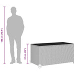Világosszürke polyrattan kerti tárolóláda 120 x 65 x 61 cm 10