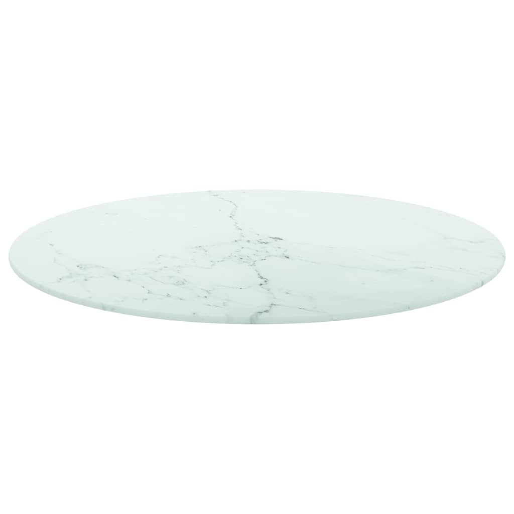 Fehér edzett üveg asztallap márványdizájnnal Ø60 x 0,8 cm 2