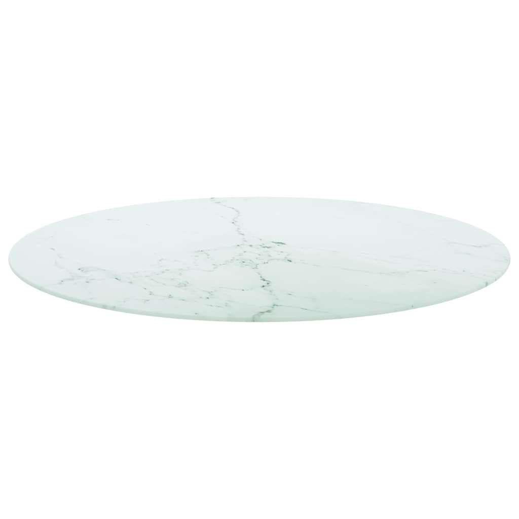 Fehér edzett üveg asztallap márványdizájnnal Ø90 x 1 cm 2