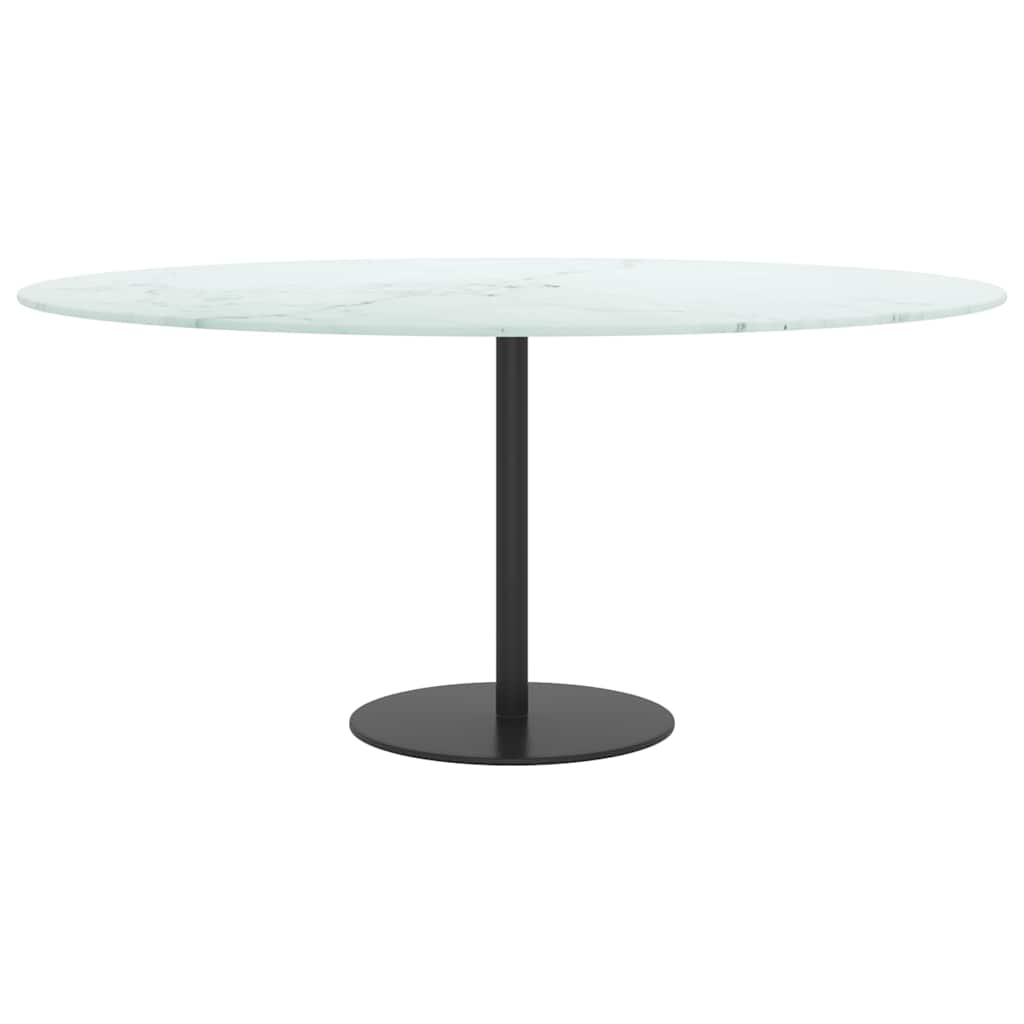 Fehér edzett üveg asztallap márványdizájnnal Ø90 x 1 cm 3