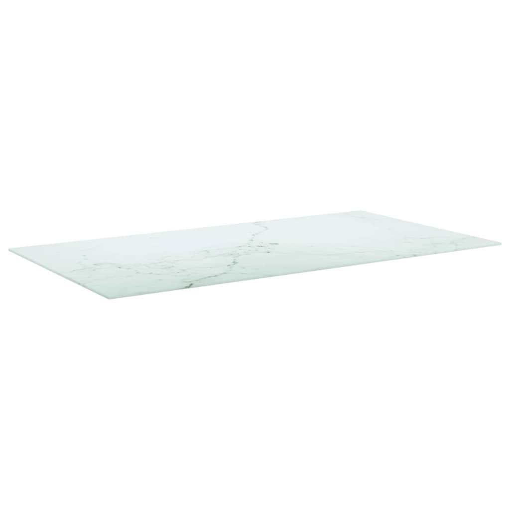 Fehér edzett üveg asztallap márványdizájnnal 120 x 62 cm 8 mm 2