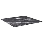 Fekete edzett üveg asztallap márványdizájnnal 50 x 50 cm 6 mm 2