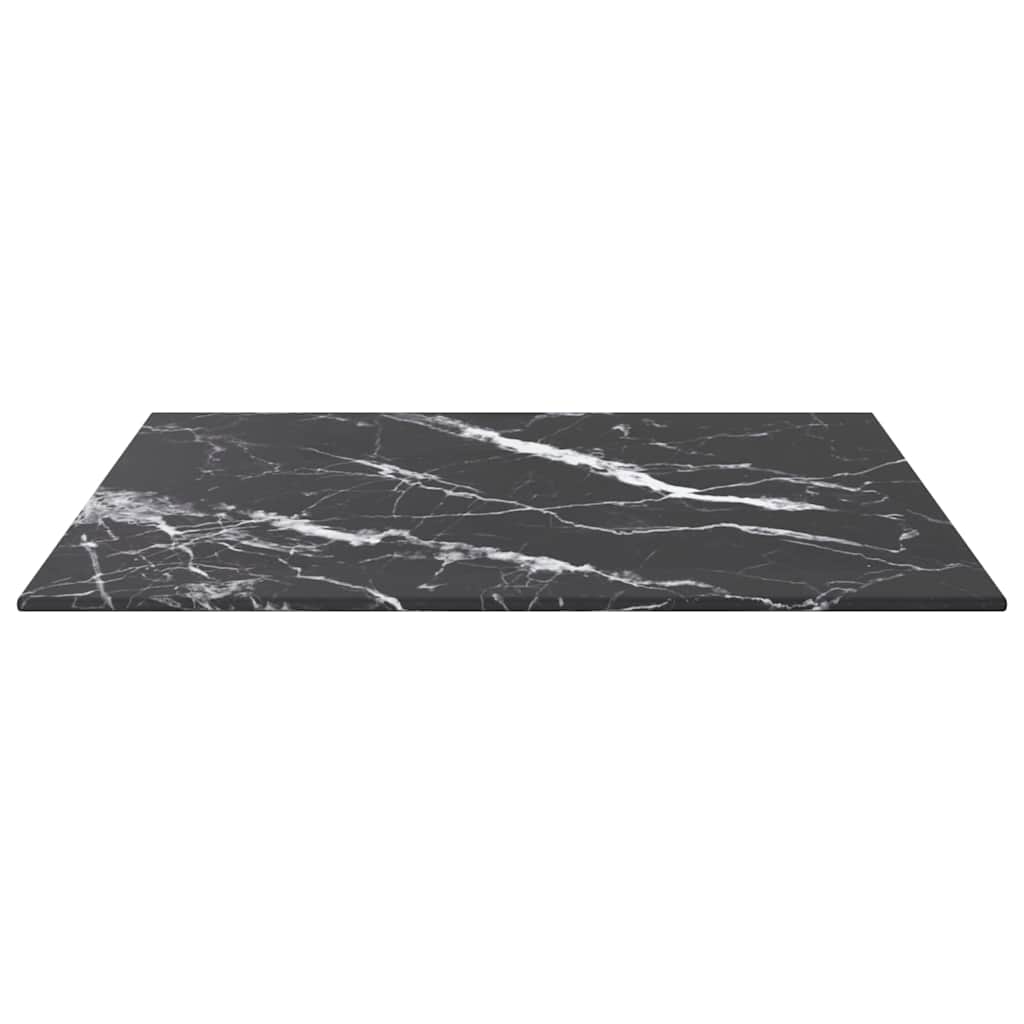 Fekete edzett üveg asztallap márványdizájnnal 50 x 50 cm 6 mm 3