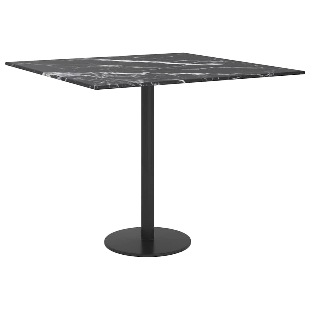 Fekete edzett üveg asztallap márványdizájnnal 50 x 50 cm 6 mm 4