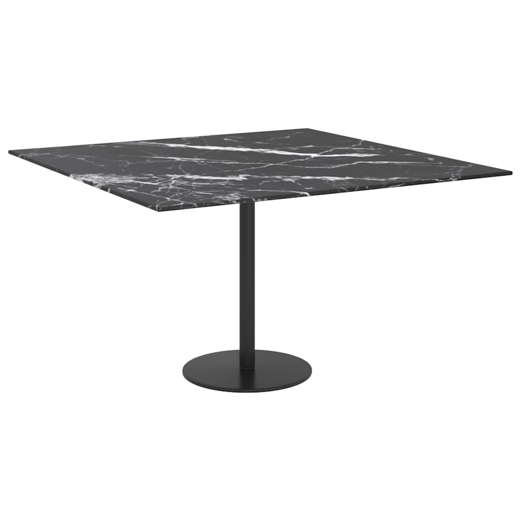 Fekete edzett üveg asztallap márványdizájnnal 70 x 70 cm 6 mm 4