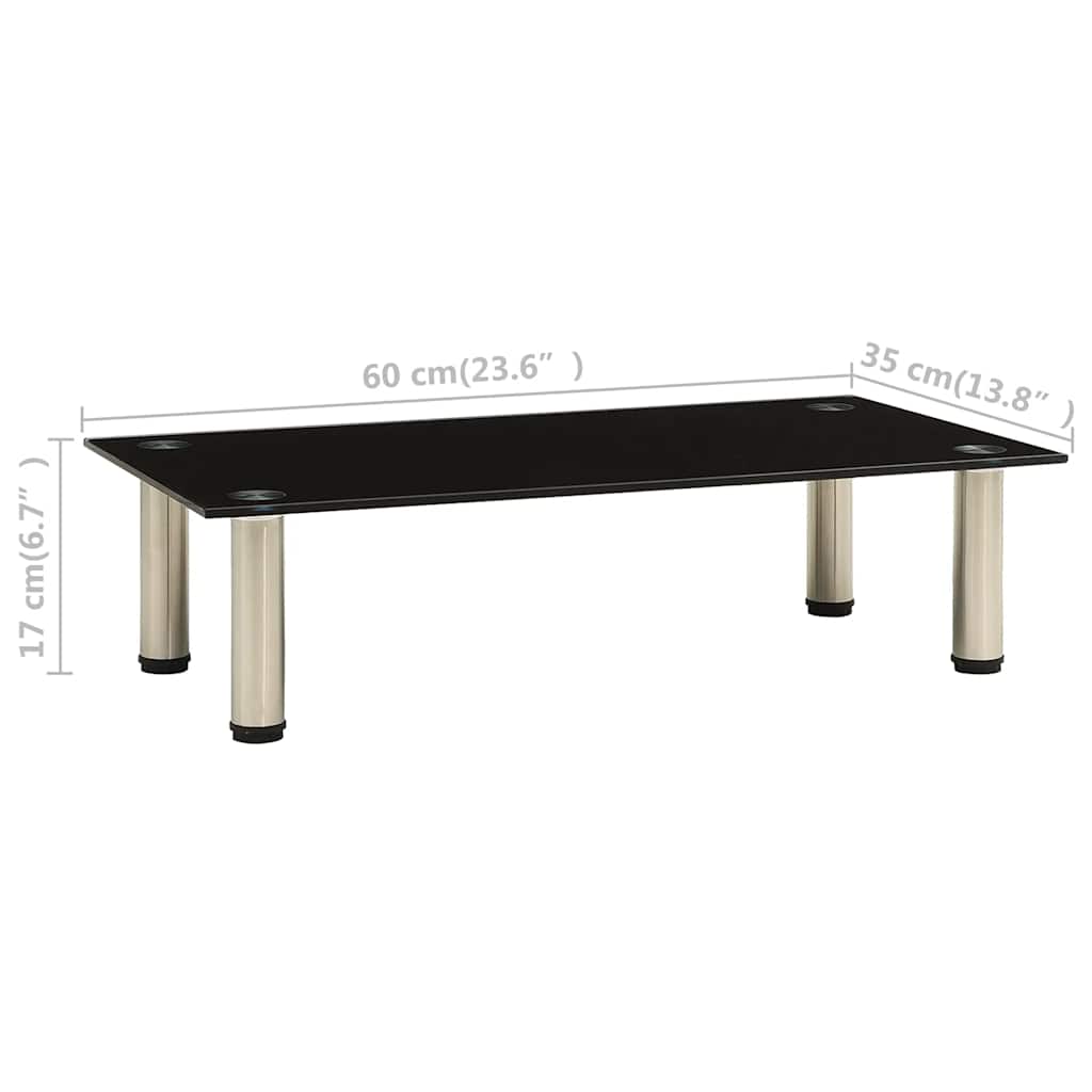 322761 vidaXL TV Stand Black 60x35x17 cm Tempered Glass 5