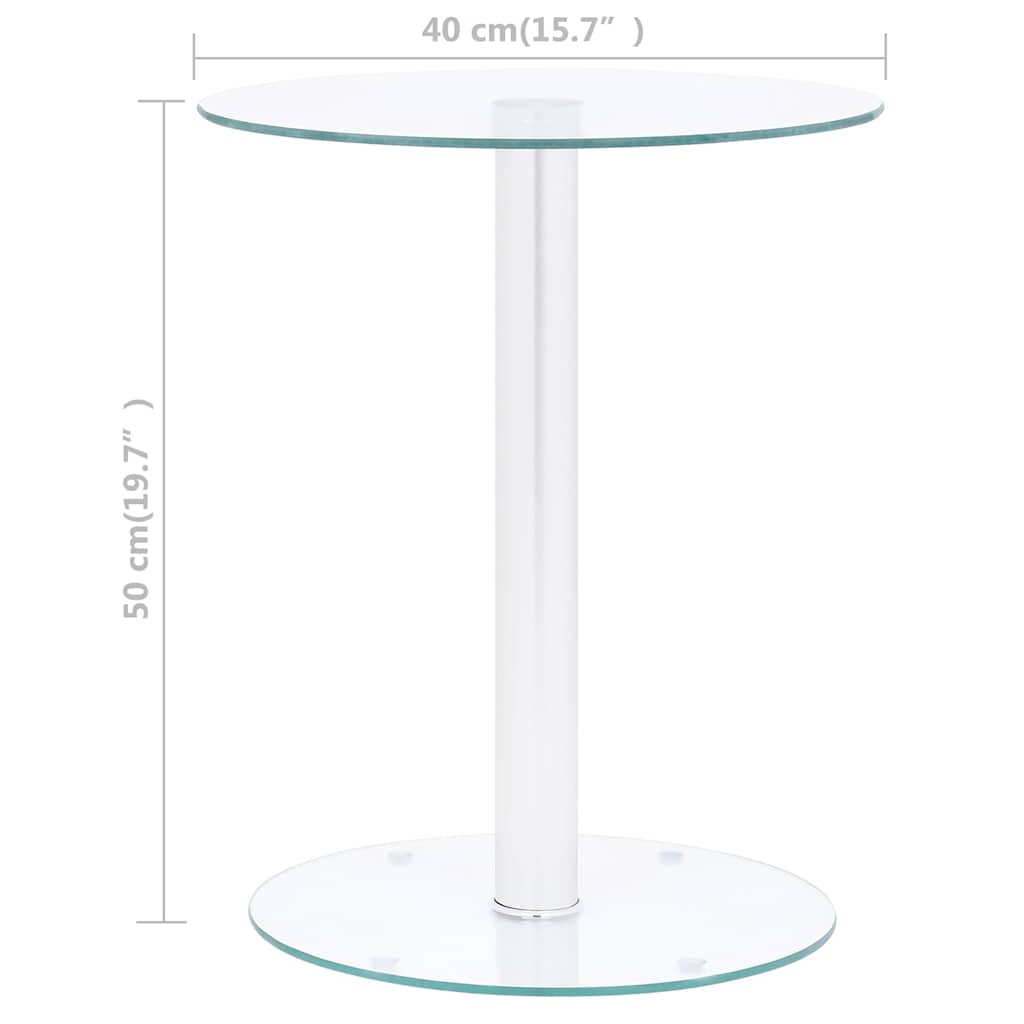 Átlátszó edzett üveg dohányzóasztal 40 cm 5