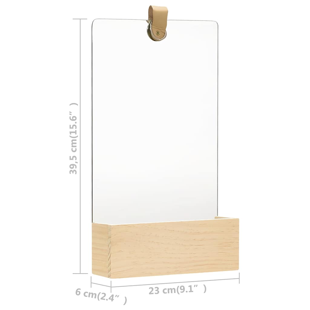 Tömör fenyőfa fali tükör 23 x 39,5 cm 7