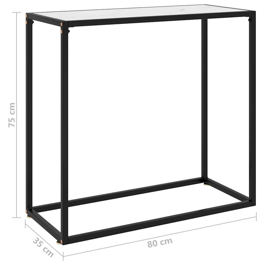 Fehér edzett üveg tálalóasztal 80 x 35 x 75 cm 6