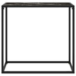 Fekete edzett üveg tálalóasztal 80 x 35 x 75 cm 2