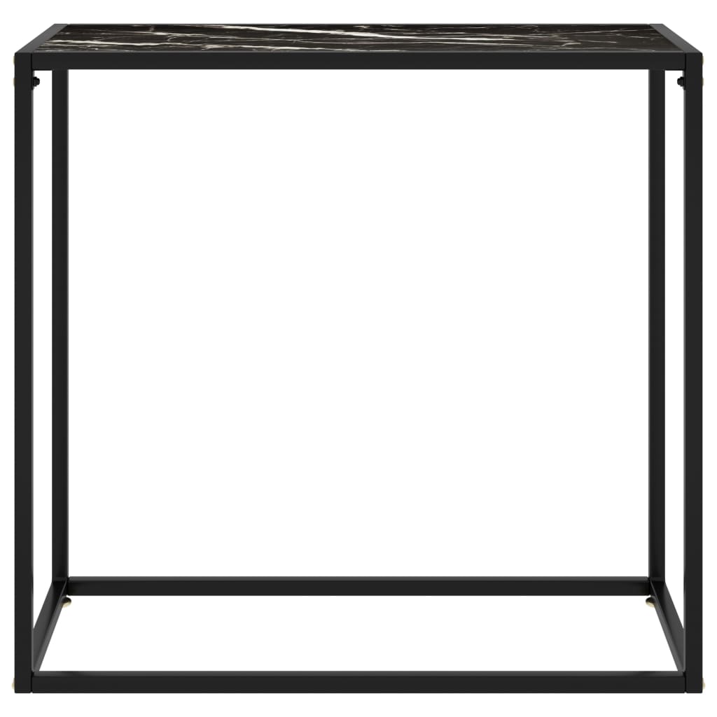 Fekete edzett üveg tálalóasztal 80 x 35 x 75 cm 2