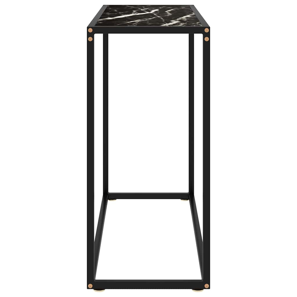 Fekete edzett üveg tálalóasztal 80 x 35 x 75 cm 3