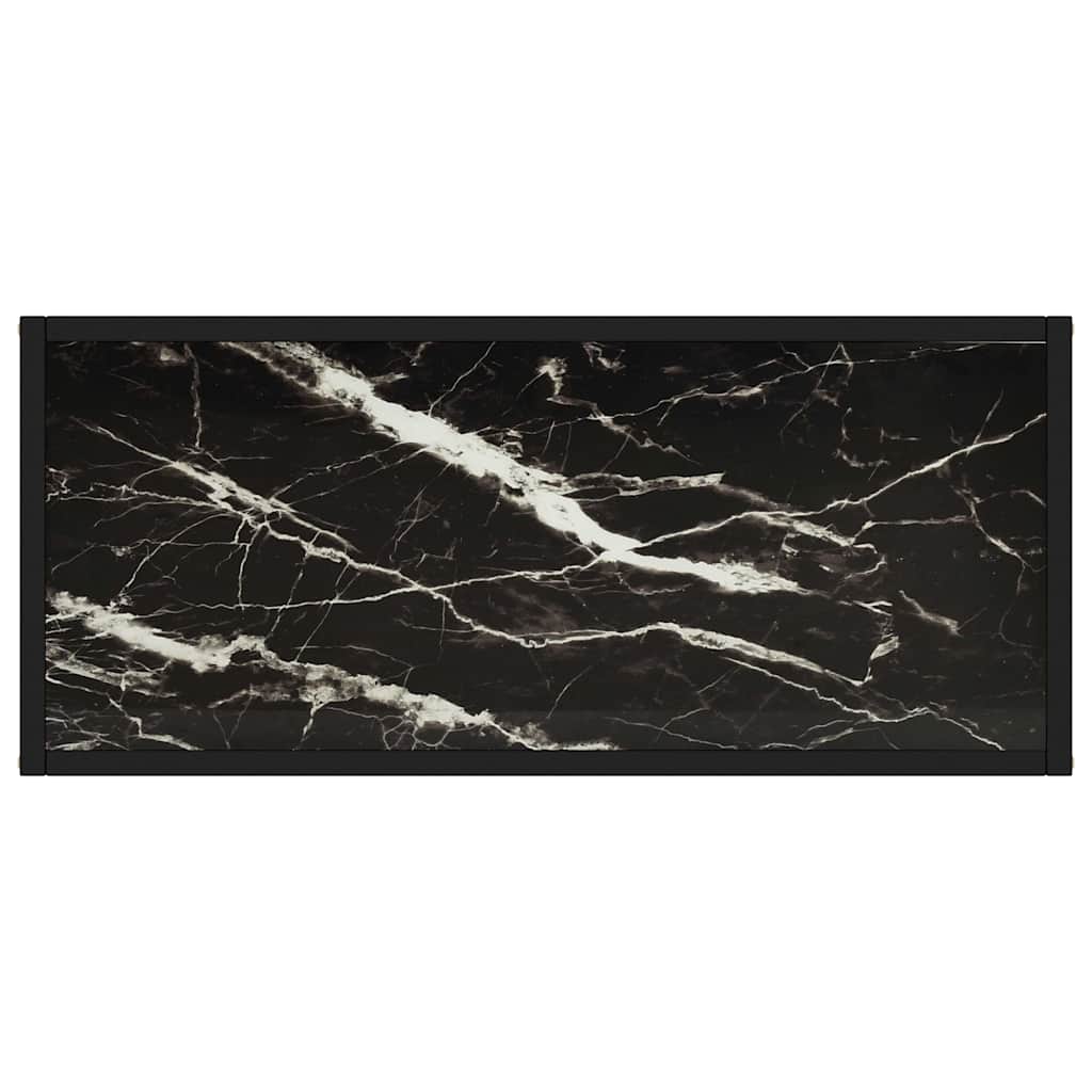 Fekete edzett üveg tálalóasztal 80 x 35 x 75 cm 4