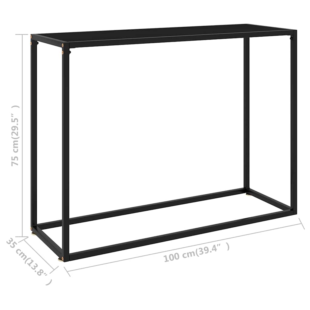Fekete edzett üveg tálalóasztal 100 x 35 x 75 cm 6