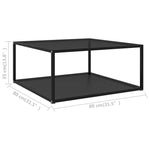 Fekete edzett üveg dohányzóasztal 80 x 80 x 35 cm 5