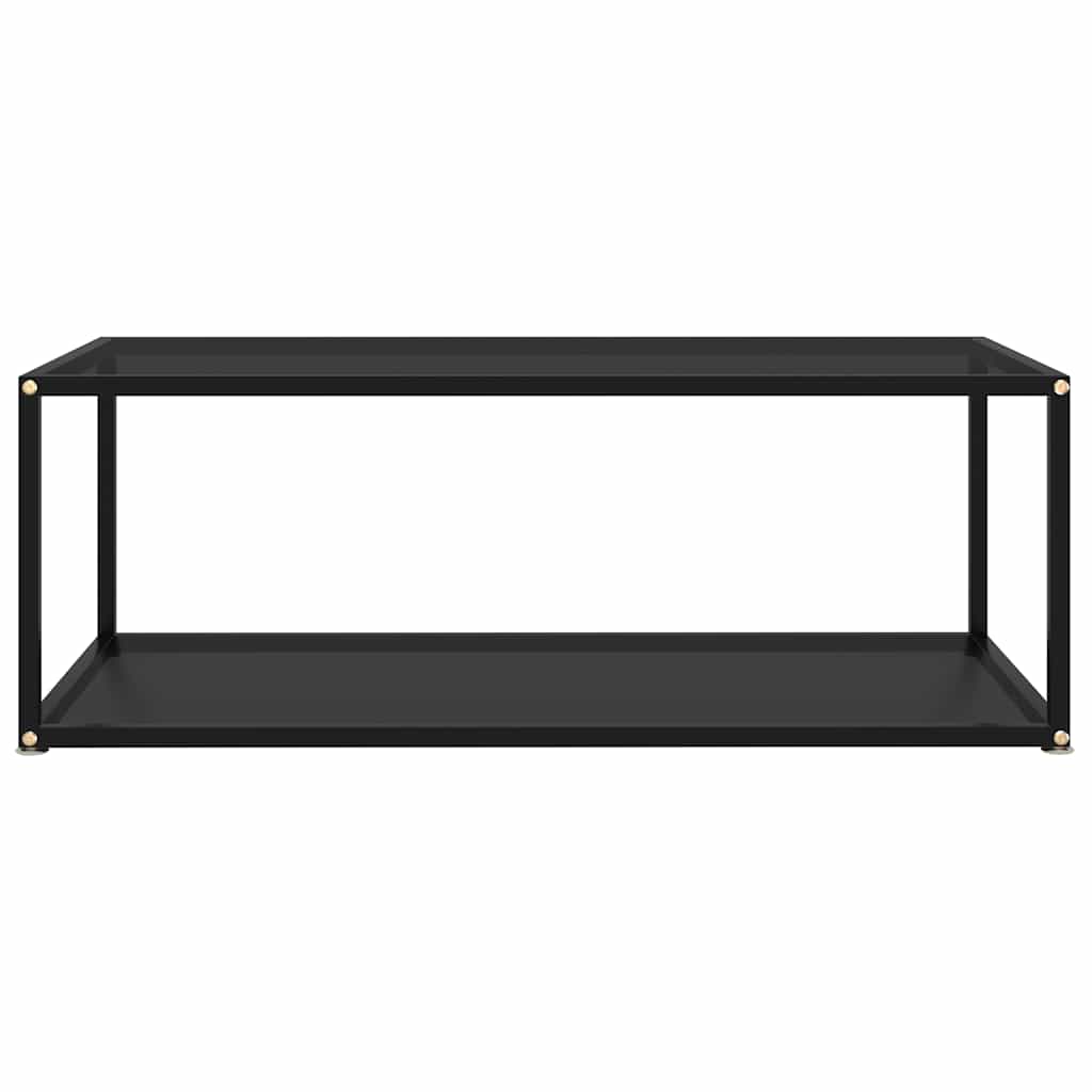Fekete edzett üveg dohányzóasztal 100 x 50 x 35 cm 2