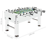 Fehér acél csocsóasztal 60 kg 140 x 74,5 x 87,5 cm 12