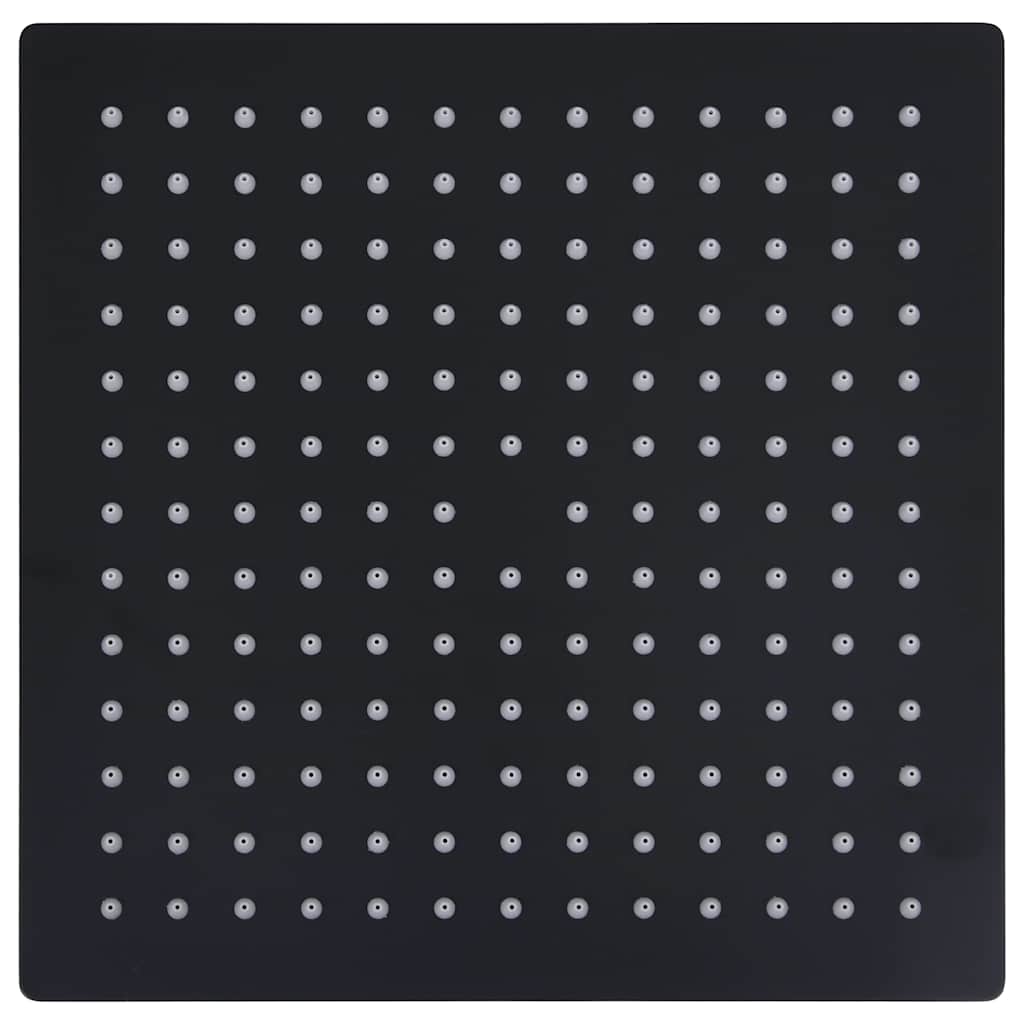 Fekete négyszögletes rozsdamentes acél esőztető zuhanyfej 30x30 cm 2