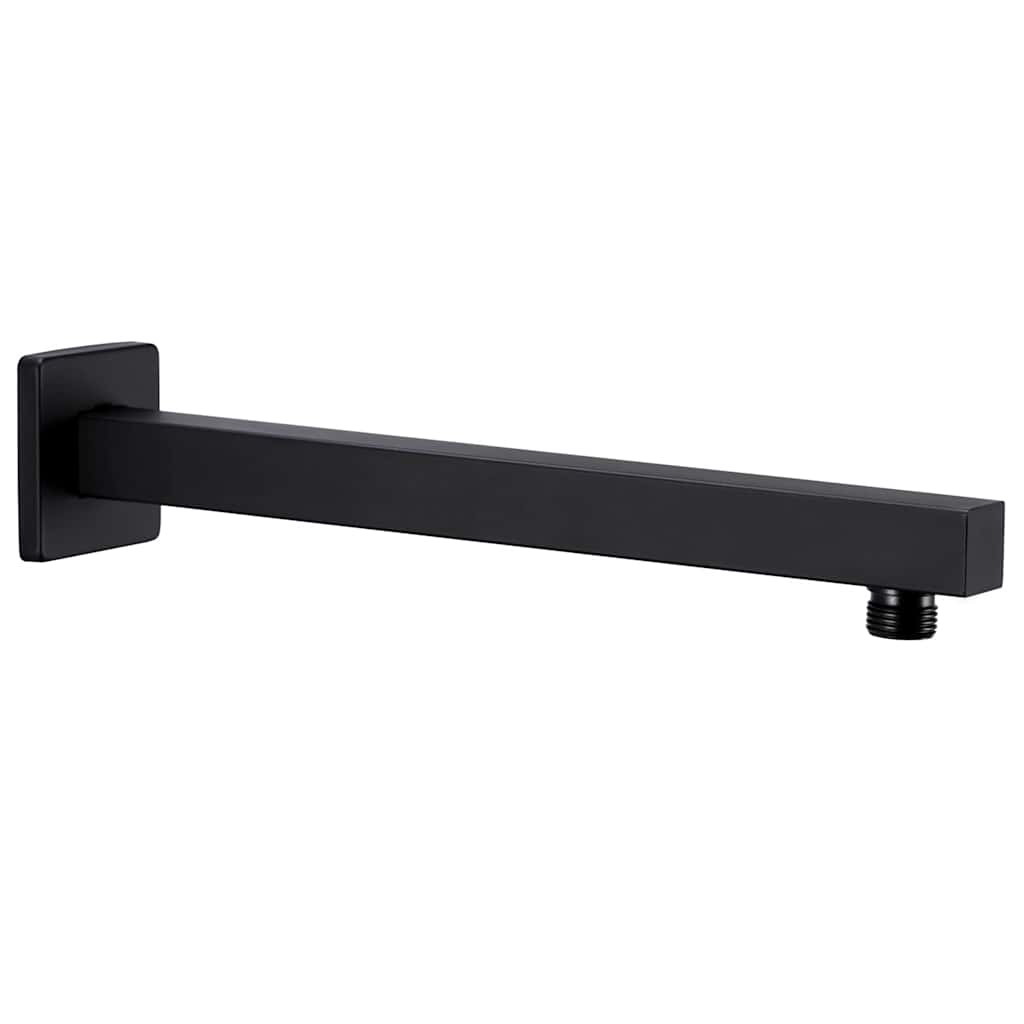Fekete négyszögletes rozsdamentes acél zuhanytartókar 30 cm 2