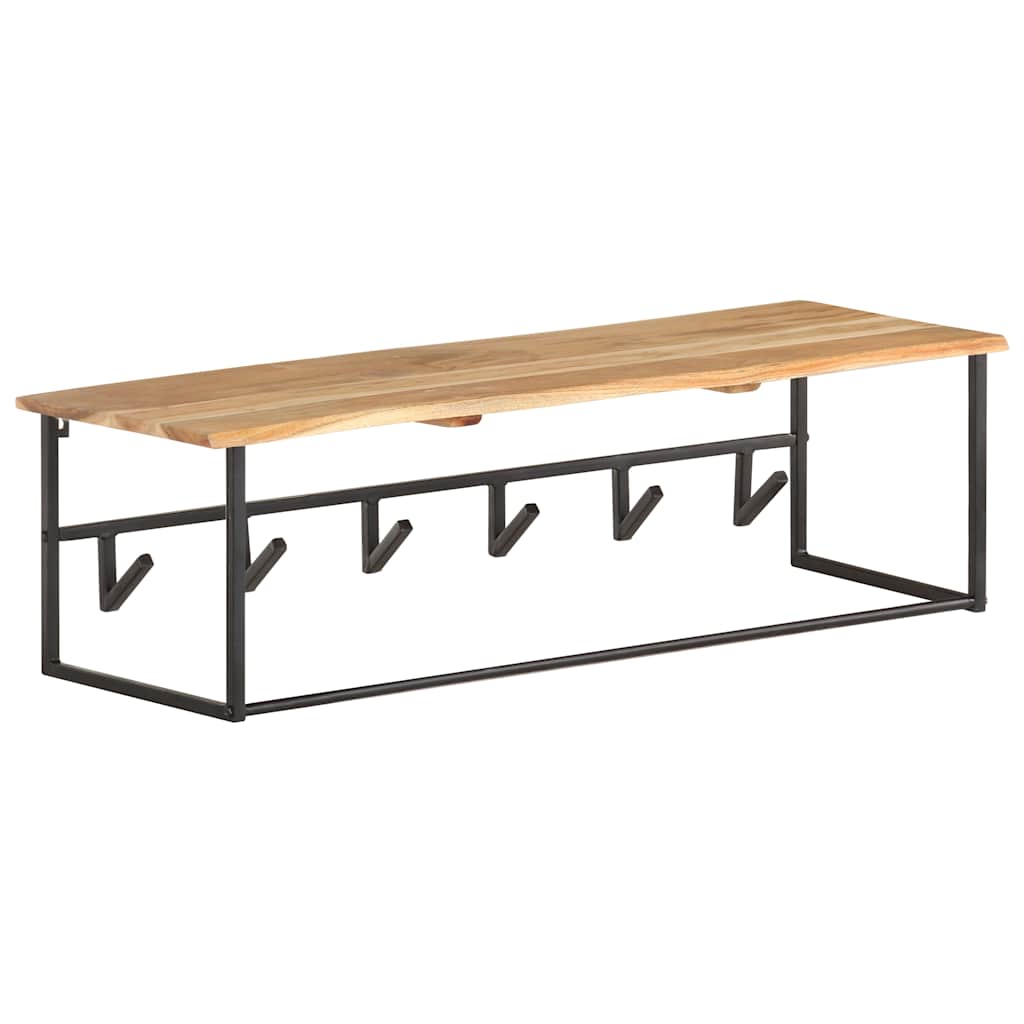 Tömör akácfa ruhafogas természetes éllel 100 x 34 x 38 cm 12
