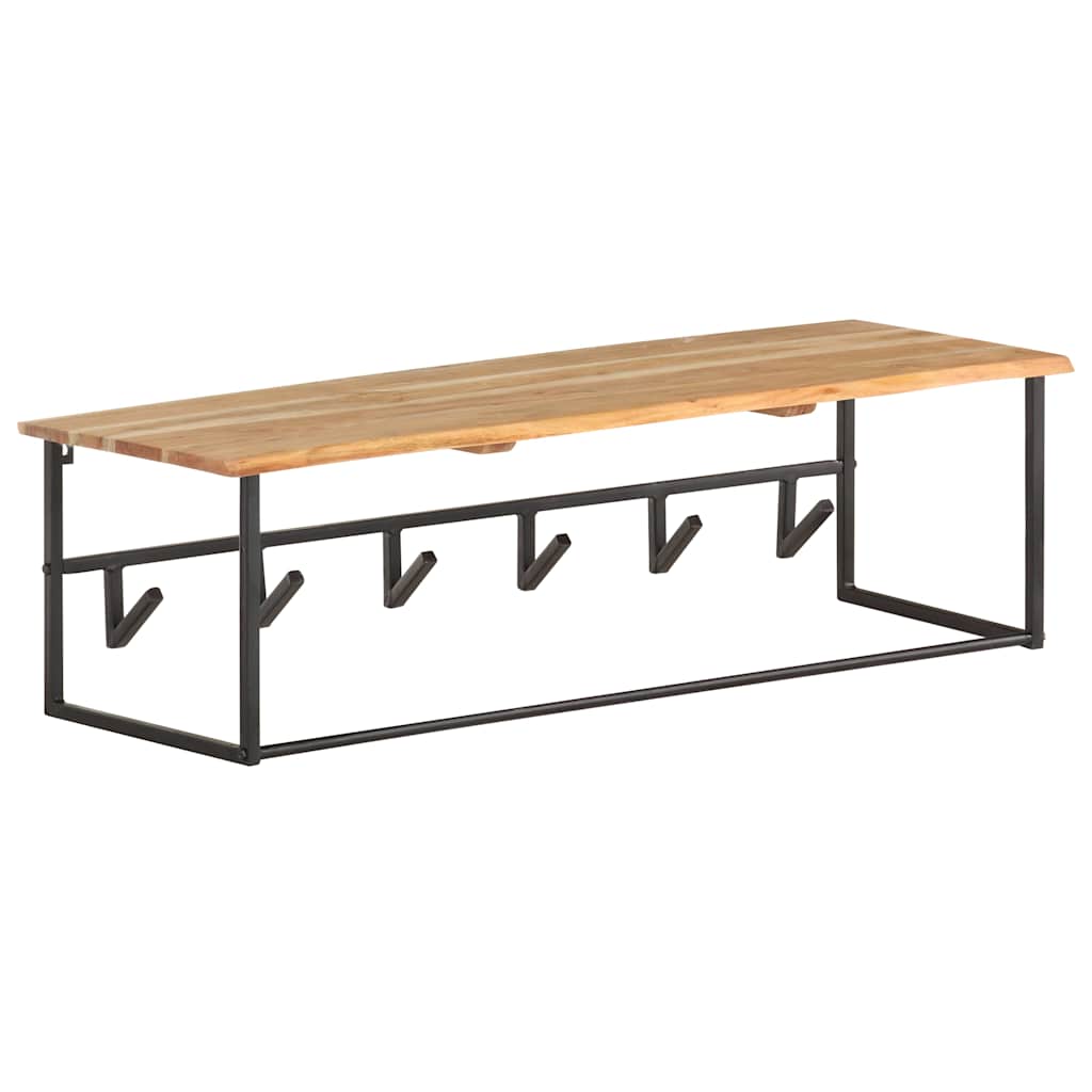 Tömör akácfa ruhafogas természetes éllel 100 x 34 x 38 cm 11