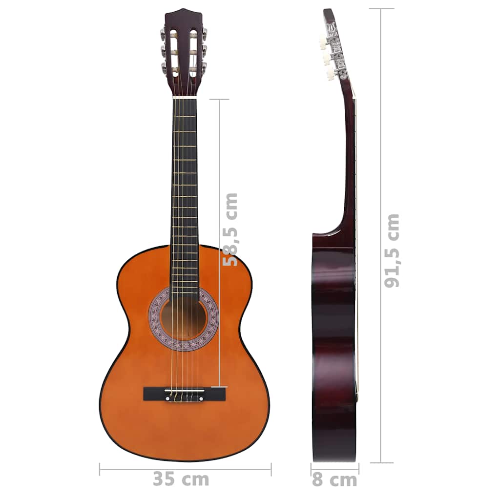 3/4-es klasszikus gitár és tok kezdőknek 36" 14