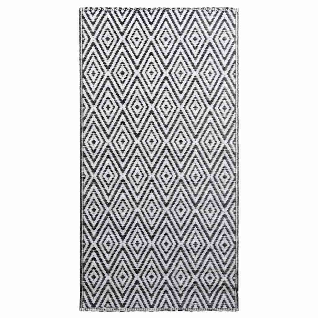 Fekete-fehér ARAKIL PP kültéri szőnyeg 120 x 180 cm 2