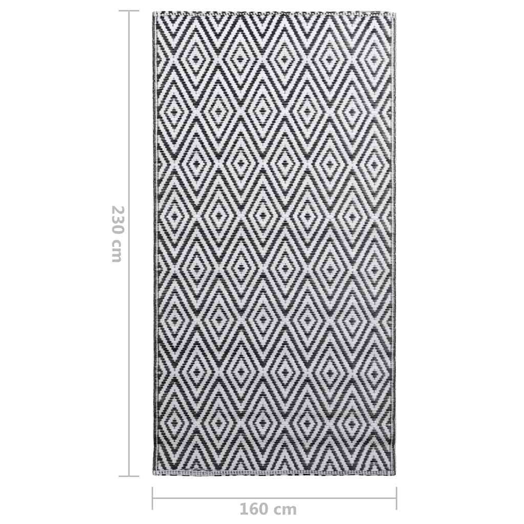 Fekete-fehér ARAKIL PP kültéri szőnyeg 160 x 230 cm 7