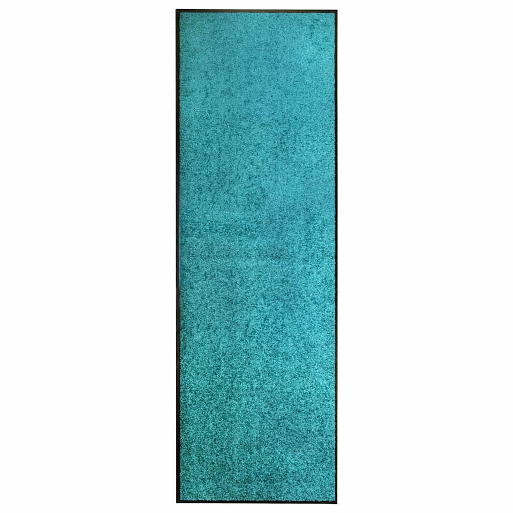 Ciánkék kimosható lábtörlő 60 x 180 cm