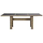 Barna üveg és polyrattan kerti étkezőasztal 200 x 100 x 74 cm 2