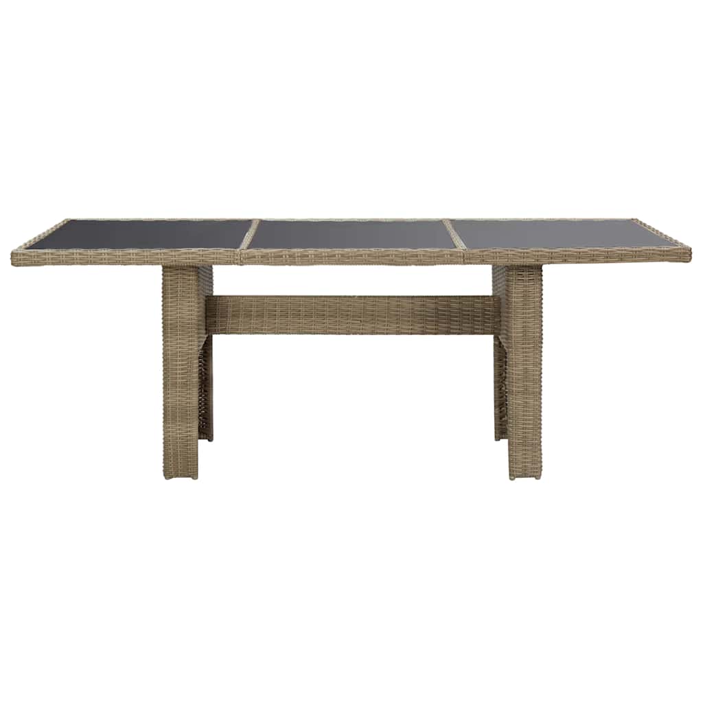 Barna üveg és polyrattan kerti étkezőasztal 200 x 100 x 74 cm 2