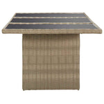 Barna üveg és polyrattan kerti étkezőasztal 200 x 100 x 74 cm 3
