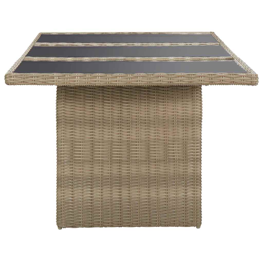 Barna üveg és polyrattan kerti étkezőasztal 200 x 100 x 74 cm 3