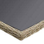 Barna üveg és polyrattan kerti étkezőasztal 200 x 100 x 74 cm 5