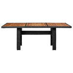Fekete polyrattan kerti étkezőasztal 200 x 100 x 74 cm 2